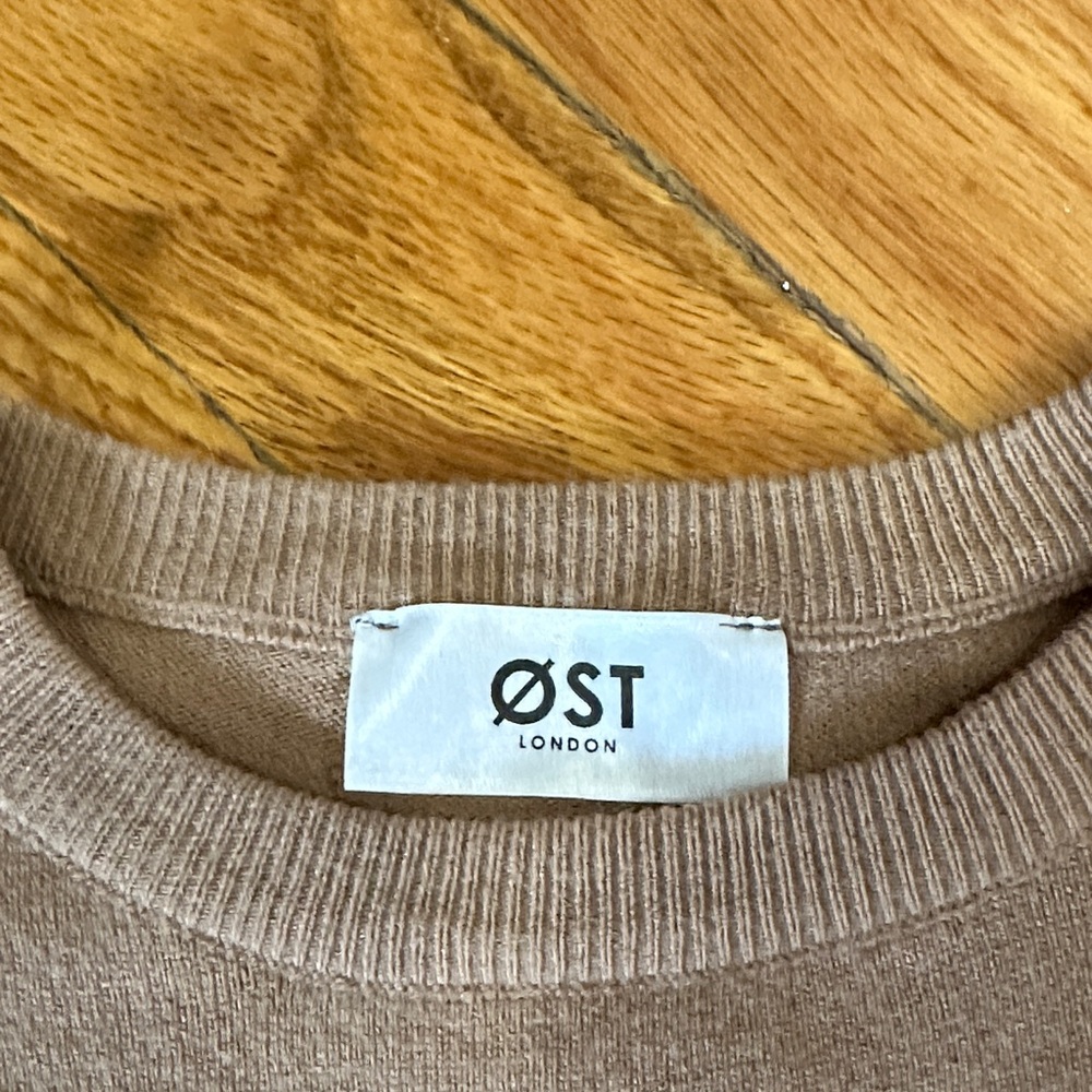 Ost Tan Ruched Sleeve Sweatshirt View 2